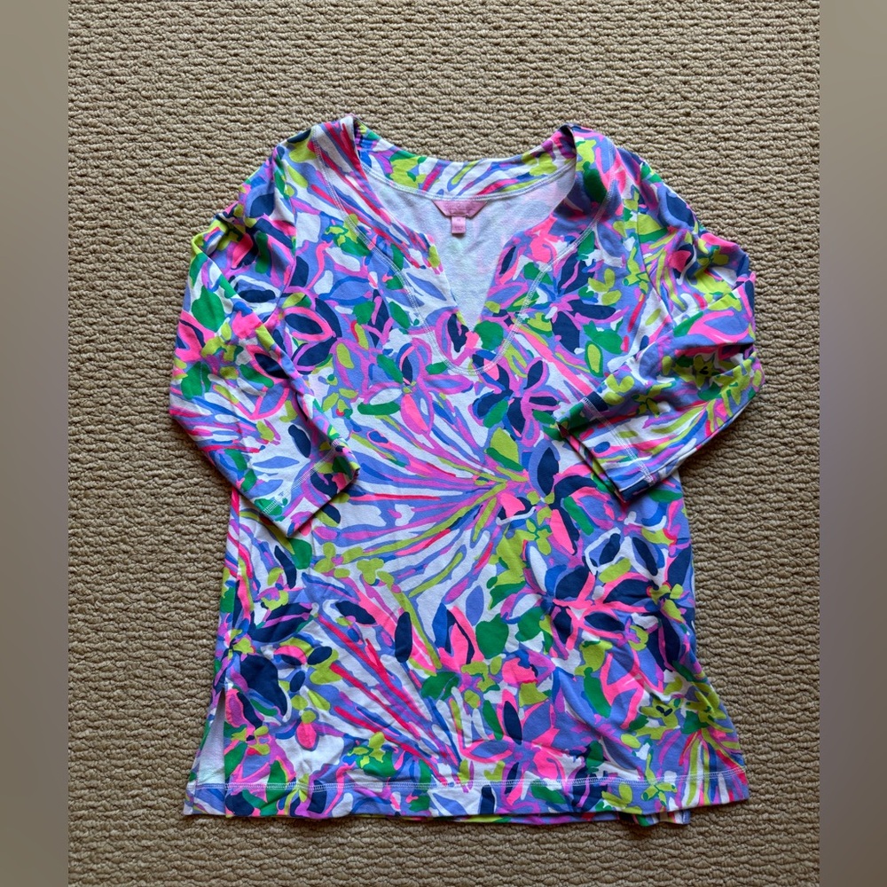 Lilly Pulitzer Blue and Purple Top Size M